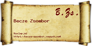 Becze Zsombor névjegykártya